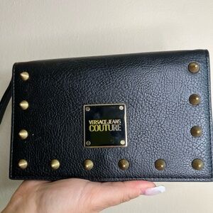 Versace Jeans Couture Black Studded Clutch